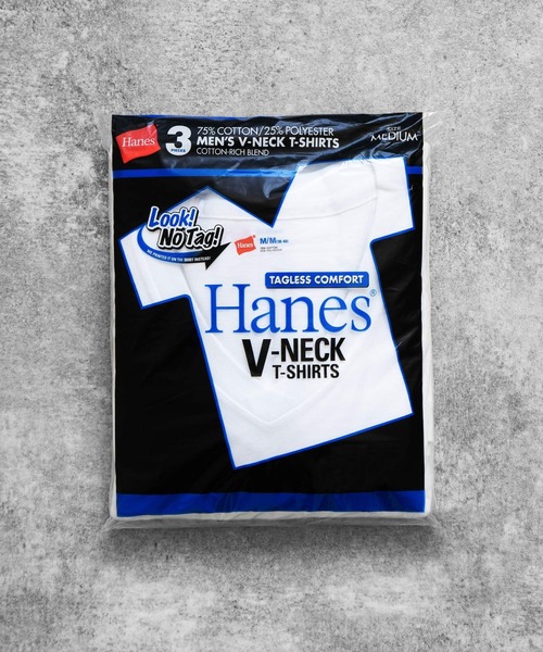 HANES(ヘインズ)の「Hanes ヘインズ 3枚組 アオラベルクルーネックTシャツ VネックTシャツ HM2115G HM2125G(Tシャツ/カットソー・メンズ・ホワイト/ホワイト系その他・XL/S/L/SMALL/M/MEDIUM/LARGE/X-LARGE)」の4枚目の写真