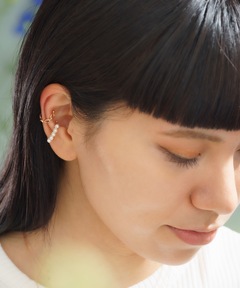 グラデーションパールスモールフープピアス K10（両耳）（ピアス（両耳