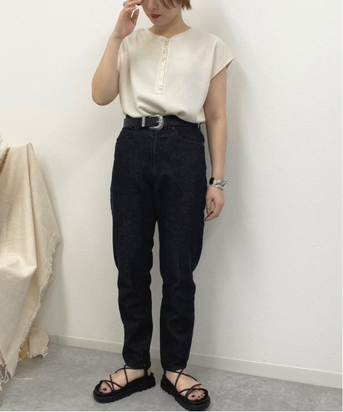 apres jour mignon（アプレジュールミニョン）の「スナップボタンワッフルトップス【ZOZOTOWN限定アイテム】（Tシャツ/カットソー・レディース・パープル/ブラック/アイボリー・フリー）」の9枚目の写真