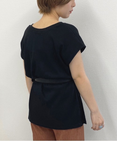 apres jour mignon（アプレジュールミニョン）の「スナップボタンワッフルトップス【ZOZOTOWN限定アイテム】（Tシャツ/カットソー・レディース・パープル/ブラック/アイボリー・フリー）」の14枚目の写真