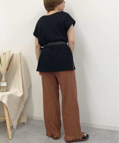 apres jour mignon（アプレジュールミニョン）の「スナップボタンワッフルトップス【ZOZOTOWN限定アイテム】（Tシャツ/カットソー・レディース・パープル/ブラック/アイボリー・フリー）」の18枚目の写真