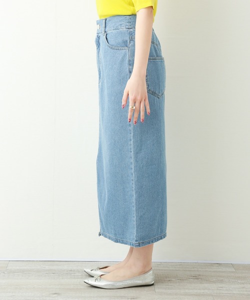 n'ee-ne（ネーネ）の「10ozデニムWスリットタイトスカート（デニムスカート・レディース・ホワイト/サックスブルー/ブルー・FREE）」の6枚目の写真