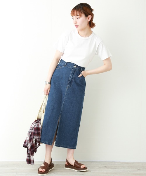 n'ee-ne（ネーネ）の「10ozデニムWスリットタイトスカート（デニムスカート・レディース・ホワイト/サックスブルー/ブルー・FREE）」の19枚目の写真