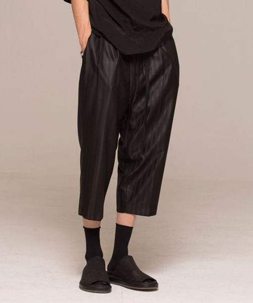 ROCK STE(ロクステ)の「noirer(ノイア) シルクウール混ワイドクロップドパンツ(その他パンツ・メンズ・ブラック・M/L)」の1枚目の写真