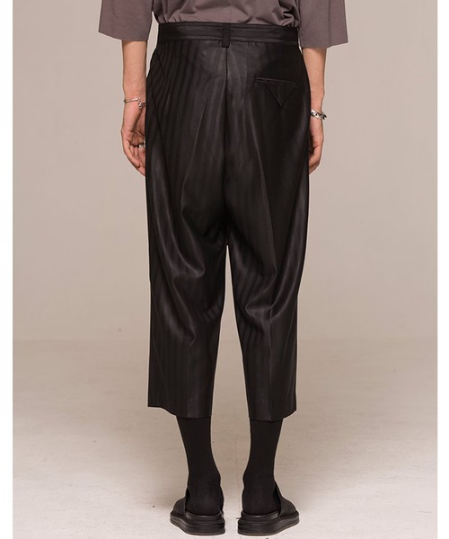 ROCK STE(ロクステ)の「noirer(ノイア) シルクウール混ワイドクロップドパンツ(その他パンツ・メンズ・ブラック・M/L)」の4枚目の写真