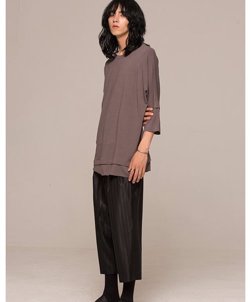 ROCK STE(ロクステ)の「noirer(ノイア) シルクウール混ワイドクロップドパンツ(その他パンツ・メンズ・ブラック・M/L)」の5枚目の写真