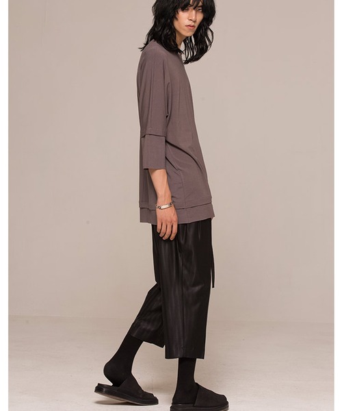 ROCK STE(ロクステ)の「noirer(ノイア) シルクウール混ワイドクロップドパンツ(その他パンツ・メンズ・ブラック・M/L)」の7枚目の写真