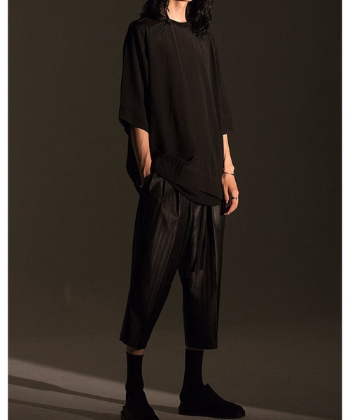 ROCK STE(ロクステ)の「noirer(ノイア) シルクウール混ワイドクロップドパンツ(その他パンツ・メンズ・ブラック・M/L)」の10枚目の写真