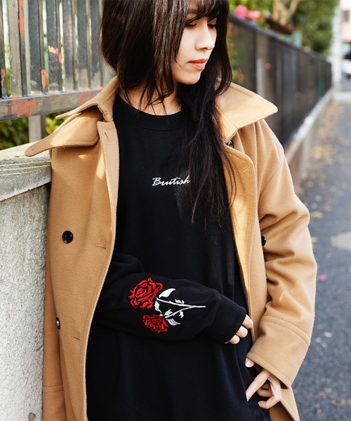 WESTSEA（ウエストシー）の「ビッグシルエット 花刺繍 薔薇 ストレッチ裏起毛 クルーネックトレーナー（スウェット・メンズ・ホワイト/ブラック系その他/ブラック/ホワイト系その他/ホワイト系その他3/ブラック系その他2/ブラック系その他3/ホワイト系その他2/ブラック系その他4/ホワイト系その他4/ブラック系その他5・M/L）」の8枚目の写真