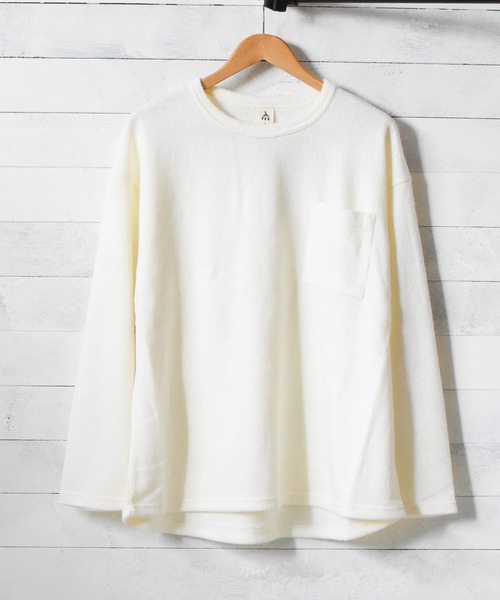 TRAP/U （トラップユー）の「『TRAP/U』裾ラウンドカット　ロンＴ（Tシャツ/カットソー・レディース・モカ/ブラック/ホワイト/ベージュ・LARGE/MEDIUM）」の18枚目の写真