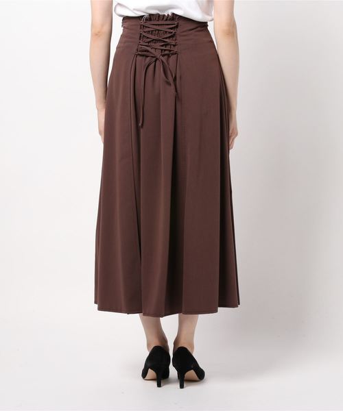 archives（アルシーヴ）の「バックレースアップマキシスカート（スカート・レディース・アイボリー/ネイビー/ブラウン/グレイッシュベージュ・MEDIUM）」の5枚目の写真