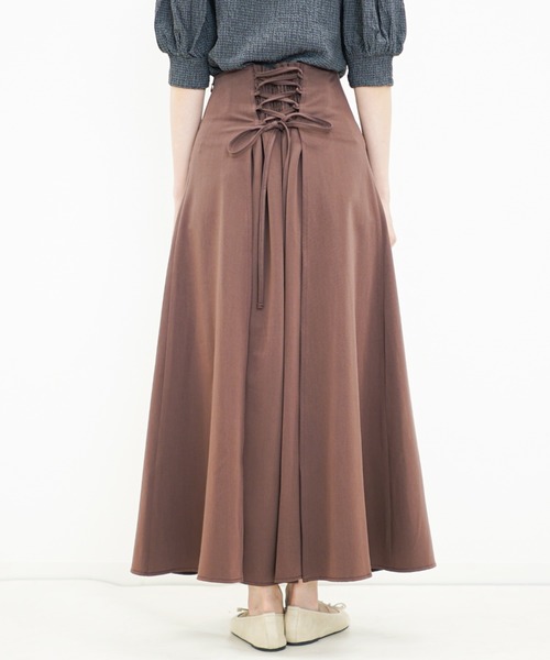 archives（アルシーヴ）の「バックレースアップマキシスカート（スカート・レディース・アイボリー/ネイビー/ブラウン/グレイッシュベージュ・MEDIUM）」の10枚目の写真