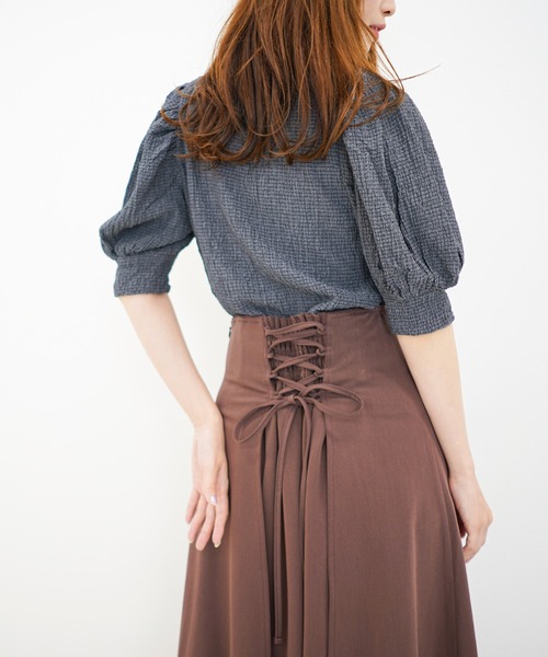 archives（アルシーヴ）の「バックレースアップマキシスカート（スカート・レディース・アイボリー/ネイビー/ブラウン/グレイッシュベージュ・MEDIUM）」の21枚目の写真