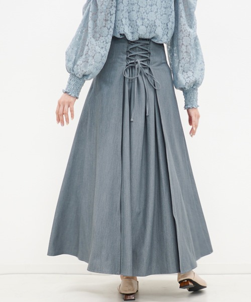 archives（アルシーヴ）の「バックレースアップマキシスカート（スカート・レディース・アイボリー/ネイビー/ブラウン/グレイッシュベージュ・MEDIUM）」の15枚目の写真