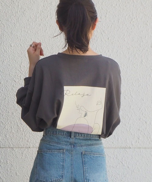 tiptop(ティップトップ)の「線画アソートロンT(Tシャツ/カットソー・レディース・ブラック/パープル/オフホワイト/ブルー/ホワイト系その他/ブラック系その他・FREE)」の5枚目の写真