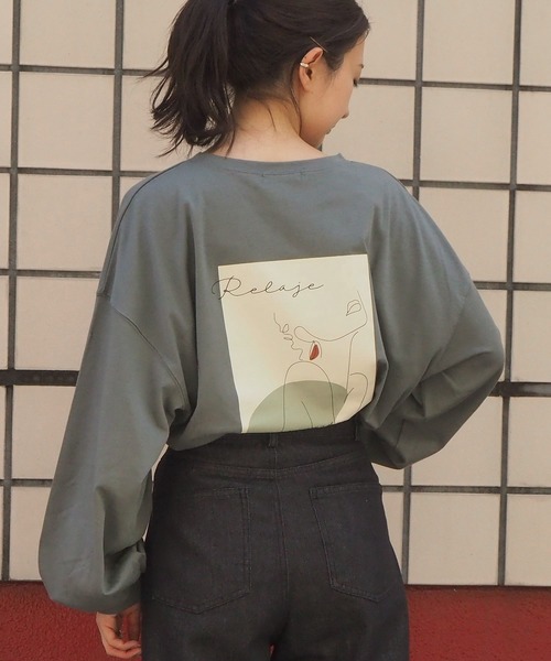 tiptop(ティップトップ)の「線画アソートロンT(Tシャツ/カットソー・レディース・ブラック/パープル/オフホワイト/ブルー/ホワイト系その他/ブラック系その他・FREE)」の6枚目の写真