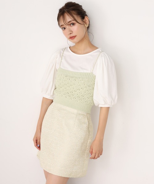 one after another NICE CLAUP(ワンアフターアナザーナイスクラップ)の「ビスチェセットニットカーディガン(カーディガン/ボレロ・レディース・ベージュ/アイボリー/ミント/レンガ・FREE)」の17枚目の写真