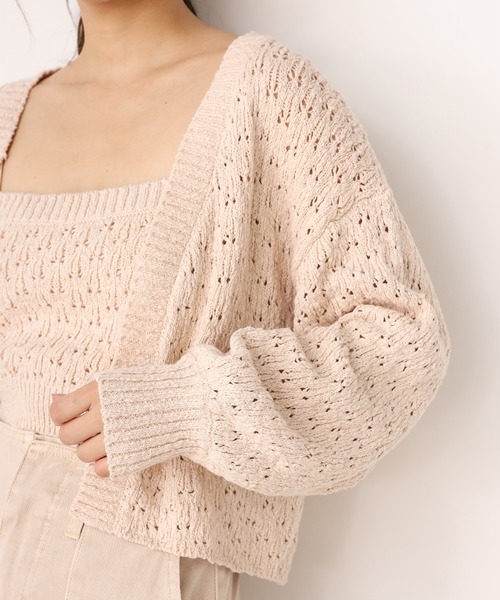 one after another NICE CLAUP(ワンアフターアナザーナイスクラップ)の「ビスチェセットニットカーディガン(カーディガン/ボレロ・レディース・ベージュ/アイボリー/ミント/レンガ・FREE)」の5枚目の写真