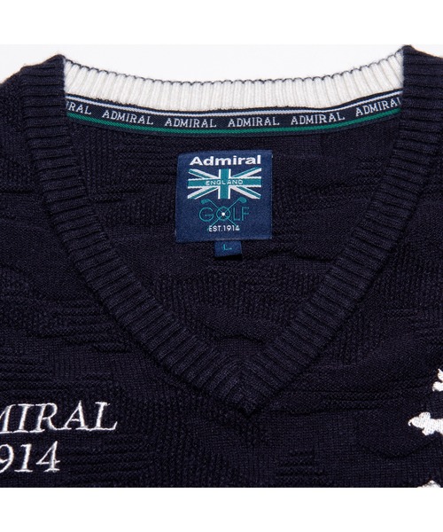 Admiral Golf（アドミラル　ゴルフ）の「[アドミラル ゴルフ] メンズ カモフラリンクス Vネックニット　 （ニット/セーター・メンズ・カーキ/ホワイト/チャコールグレー/ネイビー/ブラック/マスタード・XL/LL/M/L）」の11枚目の写真