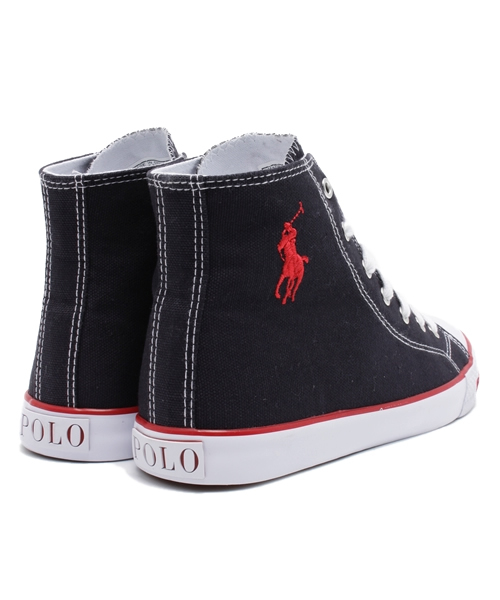 POLO RALPH LAUREN(ポロ ラルフ ローレン)の「ジュニア ポロ ラルフローレン POLO CARSON HI(スニーカー・レディース・ホワイト/ネイビー・24.5cm/24cm/23cm/23.5cm)」の4枚目の写真