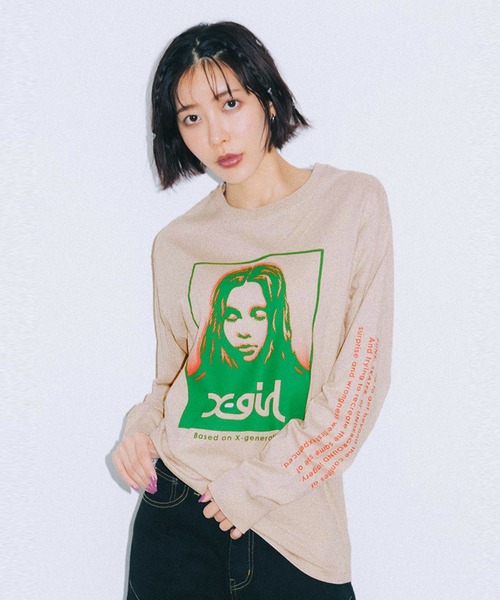 Box Face L S Tee Tシャツ カットソー X Girl エックスガール のファッション通販 Zozotown