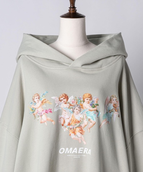 INTER FACTORY（インターファクトリー）の「ファッションインフルエンサー poyo×Asubi×yuu - angelプリントパーカー　made in INTER FACTORY（パーカー・レディース・ミント/ホワイト/ブルー・FREE）」の13枚目の写真