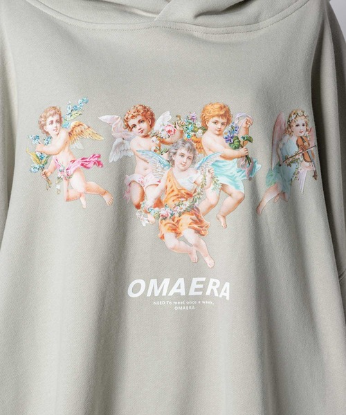 INTER FACTORY（インターファクトリー）の「ファッションインフルエンサー poyo×Asubi×yuu - angelプリントパーカー　made in INTER FACTORY（パーカー・レディース・ミント/ホワイト/ブルー・FREE）」の14枚目の写真