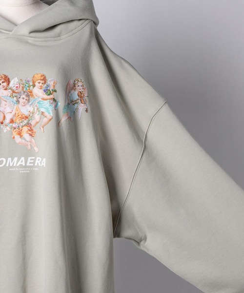 INTER FACTORY（インターファクトリー）の「ファッションインフルエンサー poyo×Asubi×yuu - angelプリントパーカー　made in INTER FACTORY（パーカー・レディース・ミント/ホワイト/ブルー・FREE）」の15枚目の写真