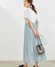 【WEB限定カラー:ブラウン】カシュクールプリーツキャミワンピース