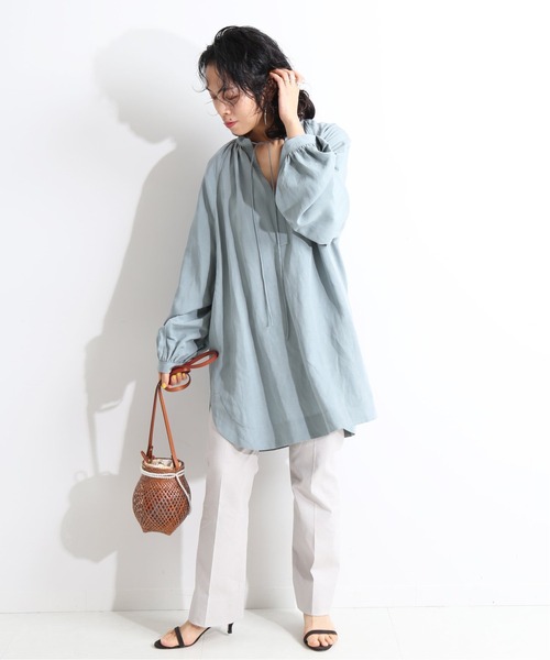 IENA LA BOUCLE（イエナラブークル）の「IENA LA BOUCLE 麻Vネック ラグランシャツ◆（シャツ/ブラウス・レディース・ホワイト/ネイビー/ピンク・FREE）」の19枚目の写真