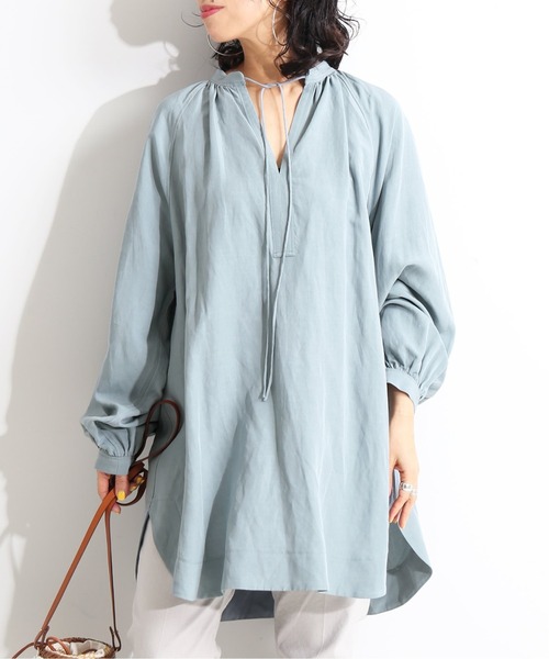 IENA LA BOUCLE（イエナラブークル）の「IENA LA BOUCLE 麻Vネック ラグランシャツ◆（シャツ/ブラウス・レディース・ホワイト/ネイビー/ピンク・FREE）」の11枚目の写真