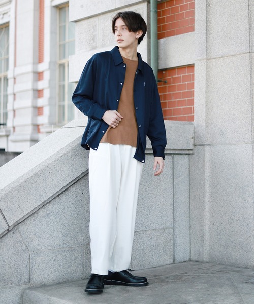 Beauty&Habit(ビューティアンドハビット)の「【Beauty&Habit】ロゴコーチシャツジャケット(その他アウター・メンズ・ベージュ/ネイビー・M/L)」の9枚目の写真