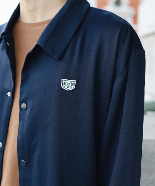 Beauty&Habit(ビューティアンドハビット)の「【Beauty&Habit】ロゴコーチシャツジャケット(その他アウター・メンズ・ベージュ/ネイビー・M/L)」の5枚目の写真