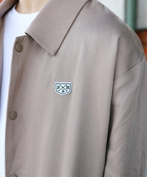 Beauty&Habit(ビューティアンドハビット)の「【Beauty&Habit】ロゴコーチシャツジャケット(その他アウター・メンズ・ベージュ/ネイビー・M/L)」の13枚目の写真