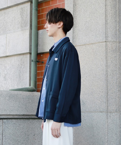 Beauty&Habit(ビューティアンドハビット)の「【Beauty&Habit】ロゴコーチシャツジャケット(その他アウター・メンズ・ベージュ/ネイビー・M/L)」の8枚目の写真