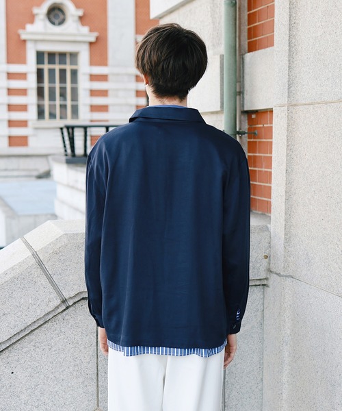 Beauty&Habit(ビューティアンドハビット)の「【Beauty&Habit】ロゴコーチシャツジャケット(その他アウター・メンズ・ベージュ/ネイビー・M/L)」の10枚目の写真