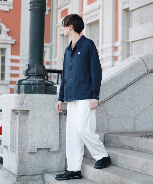 Beauty&Habit(ビューティアンドハビット)の「【Beauty&Habit】ロゴコーチシャツジャケット(その他アウター・メンズ・ベージュ/ネイビー・M/L)」の6枚目の写真