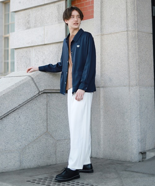 Beauty&Habit(ビューティアンドハビット)の「【Beauty&Habit】ロゴコーチシャツジャケット(その他アウター・メンズ・ベージュ/ネイビー・M/L)」の14枚目の写真