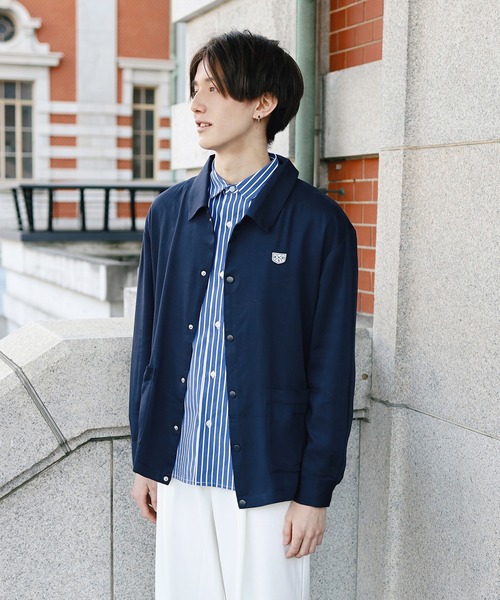 Beauty&Habit(ビューティアンドハビット)の「【Beauty&Habit】ロゴコーチシャツジャケット(その他アウター・メンズ・ベージュ/ネイビー・M/L)」の18枚目の写真