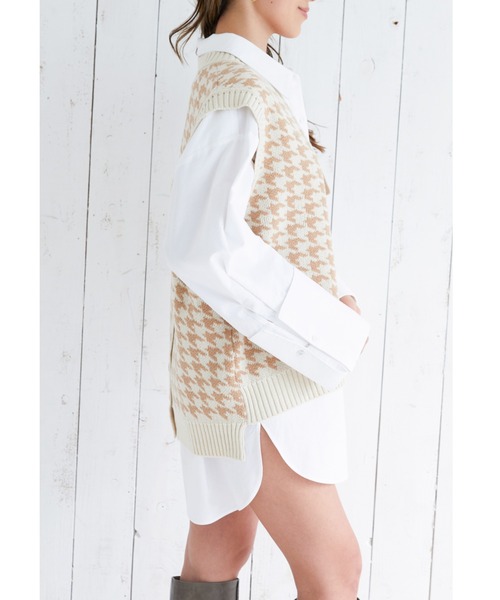 ALEXIA STAM（アリシアスタン）の「Back Button Knit Vest/バックボタンニットベスト（ベスト・レディース・チャコールグレー/ベージュ/サックスブルー・FREE）」の8枚目の写真