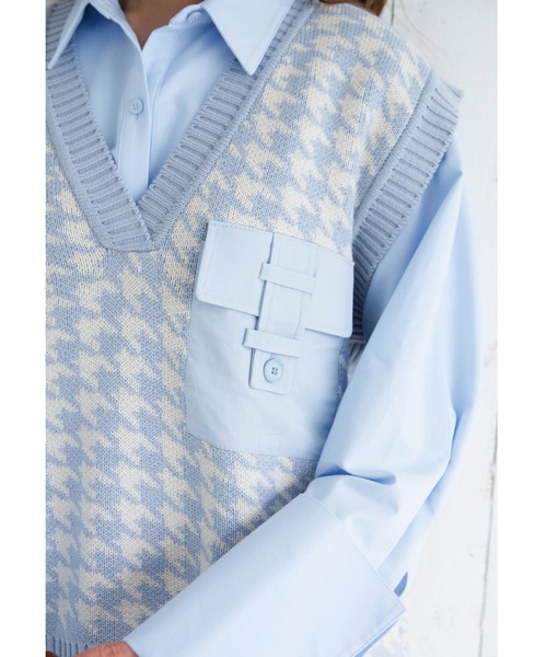 ALEXIA STAM（アリシアスタン）の「Back Button Knit Vest/バックボタンニットベスト（ベスト・レディース・チャコールグレー/ベージュ/サックスブルー・FREE）」の13枚目の写真