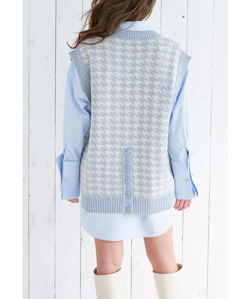 ALEXIA STAM（アリシアスタン）の「Back Button Knit Vest/バックボタンニットベスト（ベスト・レディース・チャコールグレー/ベージュ/サックスブルー・FREE）」の17枚目の写真