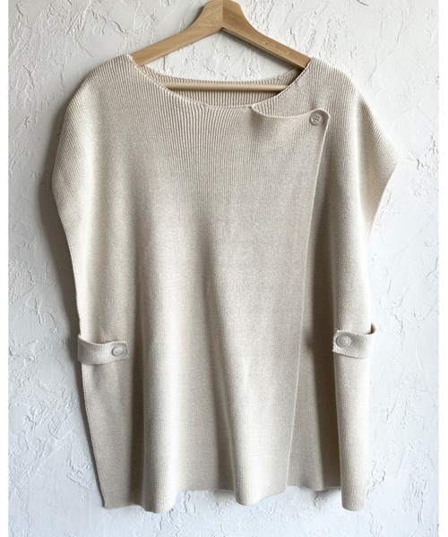 She's Closet(シーズクローゼット)の「サイドベルト付きポンチョニットベスト(ベスト・レディース・ブラック/ベージュ/アイボリー/モカ・FREE)」の19枚目の写真