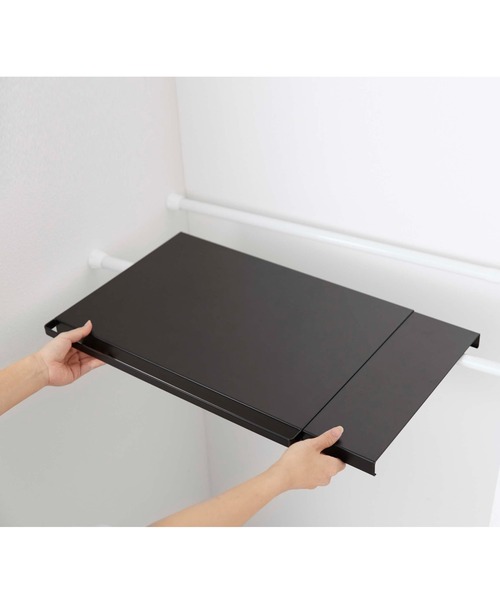 tower（タワー）の「tower（タワー)伸縮 つっぱり棒用棚板  S（ランドリーグッズ・レディース・ブラック/ホワイト・ONESIZE）」の5枚目の写真