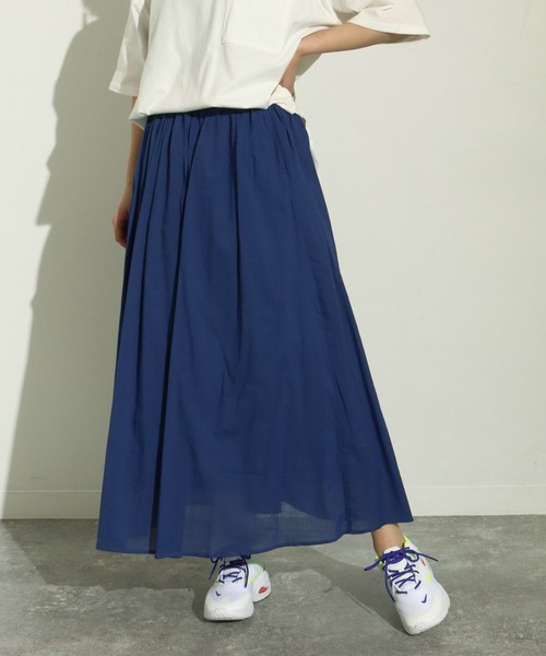 Factor=（ファクターイコール）の「コットンキャンブリックスカート（スカート・レディース・マスタード/グリーン/ブルー/ブラック・FREE）」の3枚目の写真