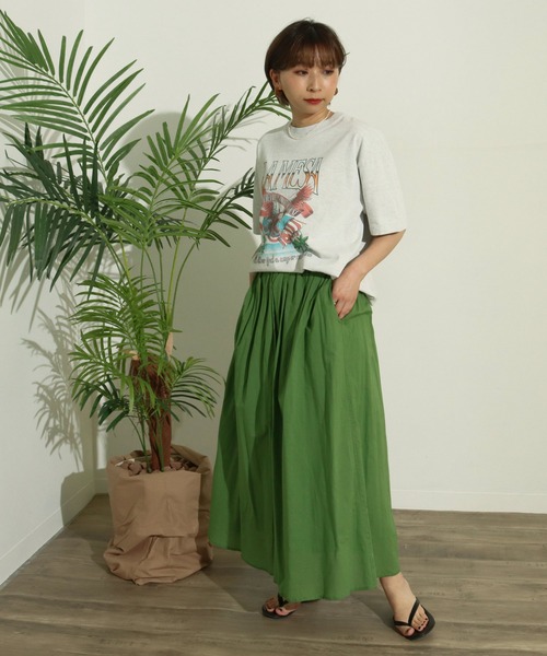 Factor=（ファクターイコール）の「コットンキャンブリックスカート（スカート・レディース・マスタード/グリーン/ブルー/ブラック・FREE）」の8枚目の写真