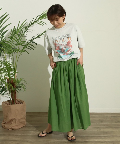 Factor=（ファクターイコール）の「コットンキャンブリックスカート（スカート・レディース・マスタード/グリーン/ブルー/ブラック・FREE）」の6枚目の写真