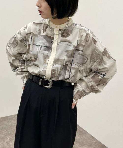 apres jour mignon(アプレジュールミニョン)の「バンドカラークレリックシャツ【ZOZOTOWN限定アイテム】(シャツ/ブラウス・レディース・その他/オレンジ系その他/イエロー系その他/グレー・X-LARGE/フリー)」の9枚目の写真