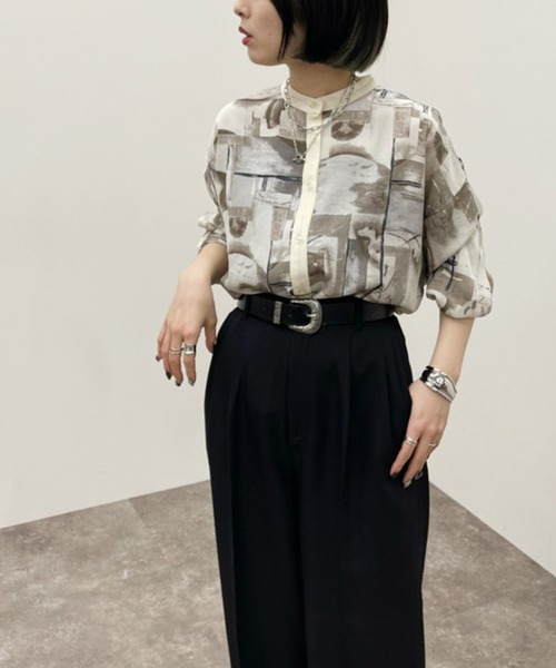 apres jour mignon(アプレジュールミニョン)の「バンドカラークレリックシャツ【ZOZOTOWN限定アイテム】(シャツ/ブラウス・レディース・その他/オレンジ系その他/イエロー系その他/グレー・X-LARGE/フリー)」の11枚目の写真