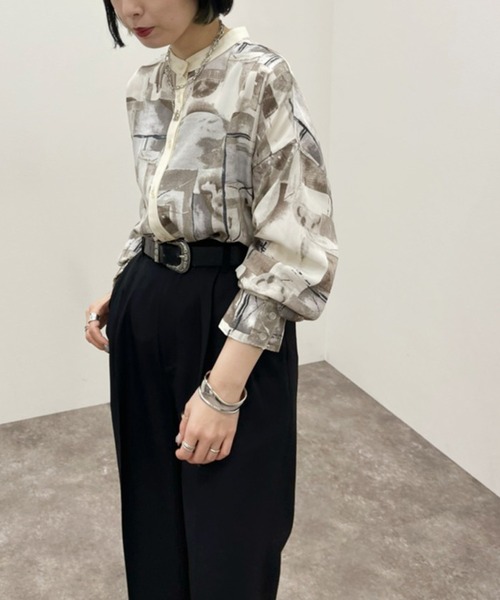 apres jour mignon(アプレジュールミニョン)の「バンドカラークレリックシャツ【ZOZOTOWN限定アイテム】(シャツ/ブラウス・レディース・その他/オレンジ系その他/イエロー系その他/グレー・X-LARGE/フリー)」の12枚目の写真